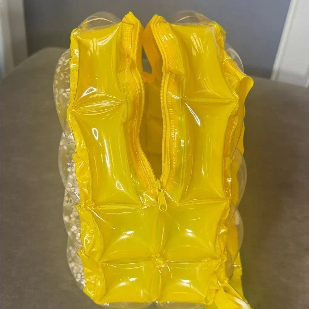 Yellow Inflatable 90’s Retro Bubble BackPack Foam Ball One Size VINTAGE
